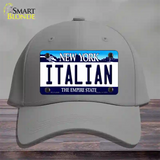 Italian New York Novelty License Plate Hat Cotton / Gray