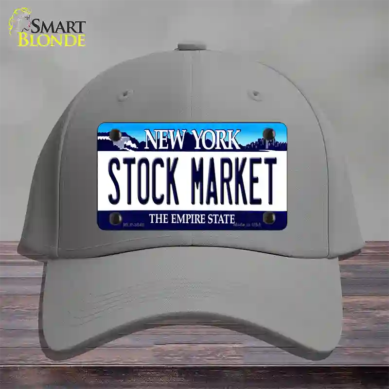 Stock Market New York Novelty License Plate Hat Cotton / Gray