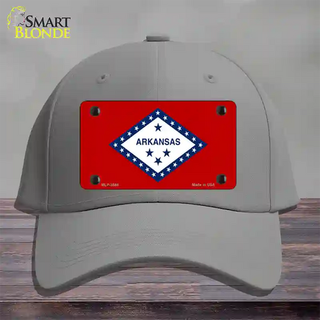 Arkansas State Flag Novelty License Plate Hat Cotton / Gray