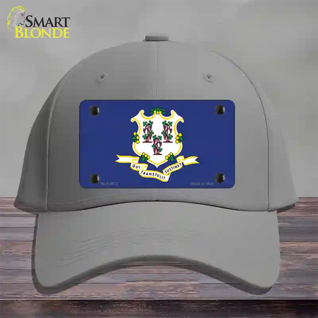 Connecticut State Flag Novelty License Plate Hat Cotton / Gray