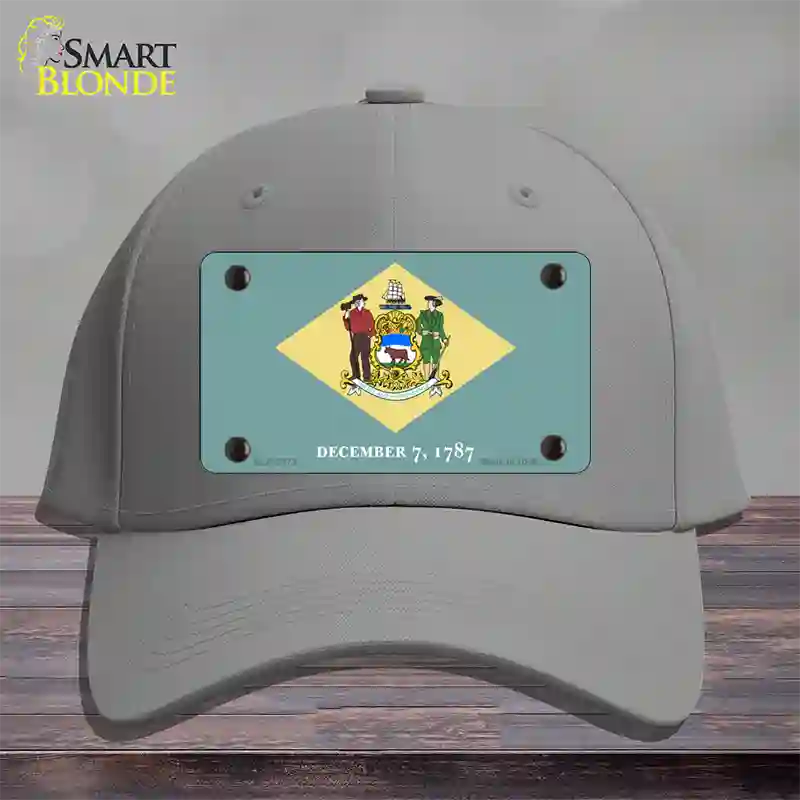 Delaware State Flag Novelty License Plate Hat Cotton / Gray