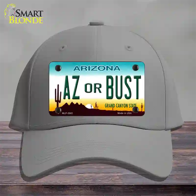 Arizona Az Or Bust Novelty License Plate Hat Cotton / Gray