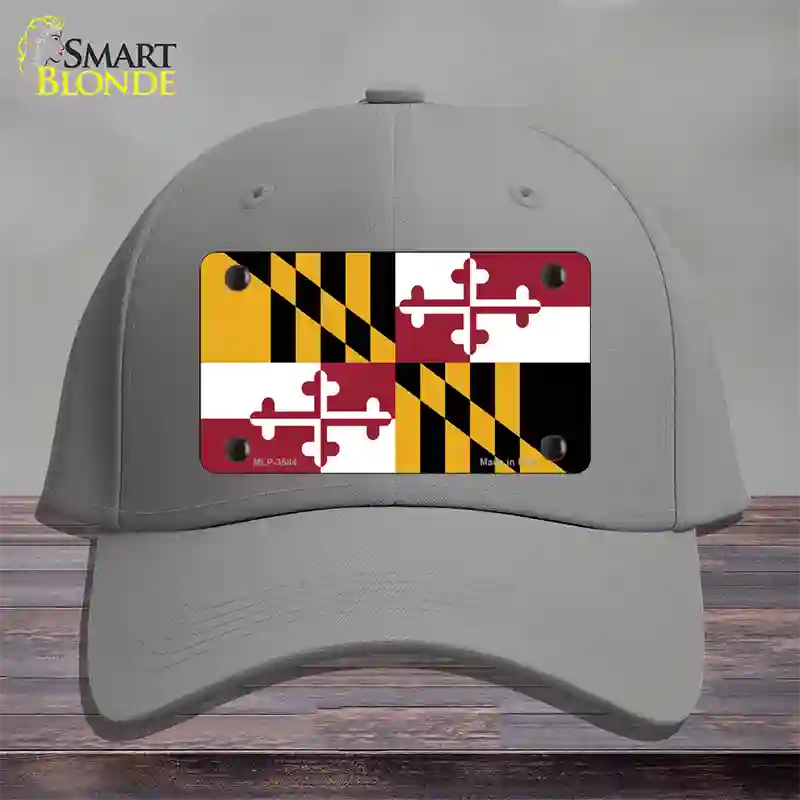 Maryland State Flag Novelty License Plate Hat Cotton / Gray