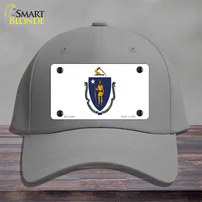 Massachusetts State Flag Novelty License Plate Hat Cotton / Gray