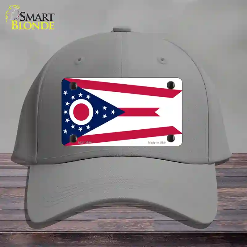 Ohio State Flag Novelty License Plate Hat Cotton / Gray