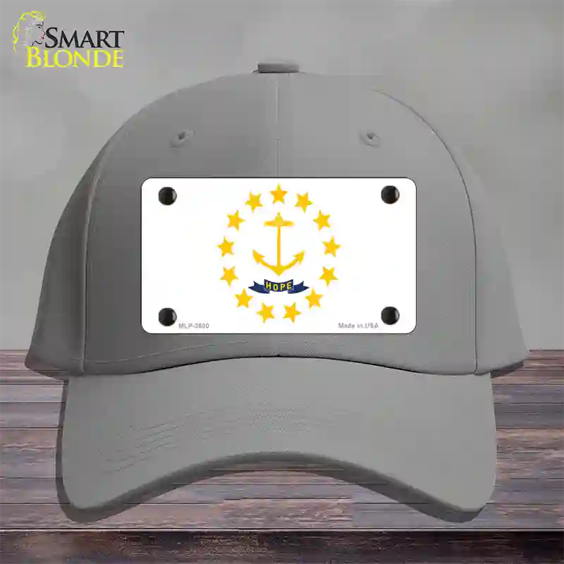 Rhode Island State Flag Novelty License Plate Hat Cotton / Gray