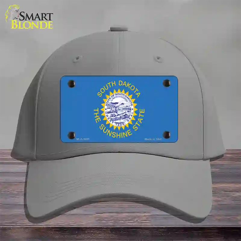 South Dakota State Flag Novelty License Plate Hat Cotton / Gray