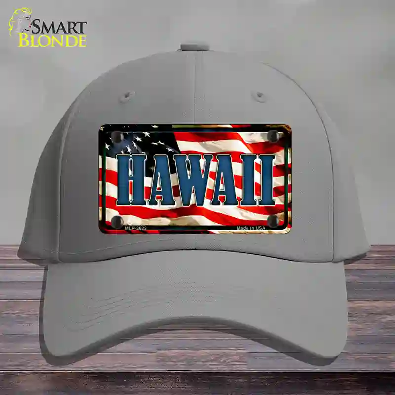 Hawaii USA Novelty License Plate Hat Cotton / Gray