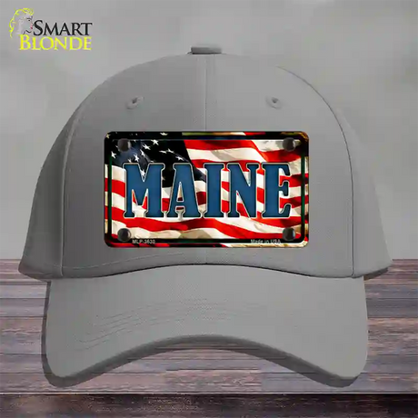 Maine USA Novelty License Plate Hat Cotton / Gray