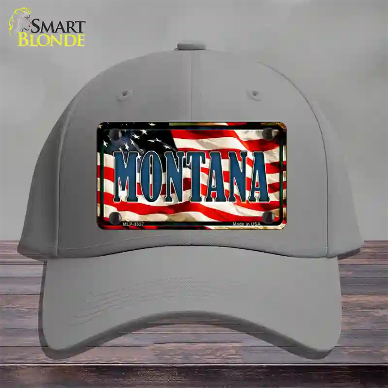 Montana USA Novelty License Plate Hat Cotton / Gray