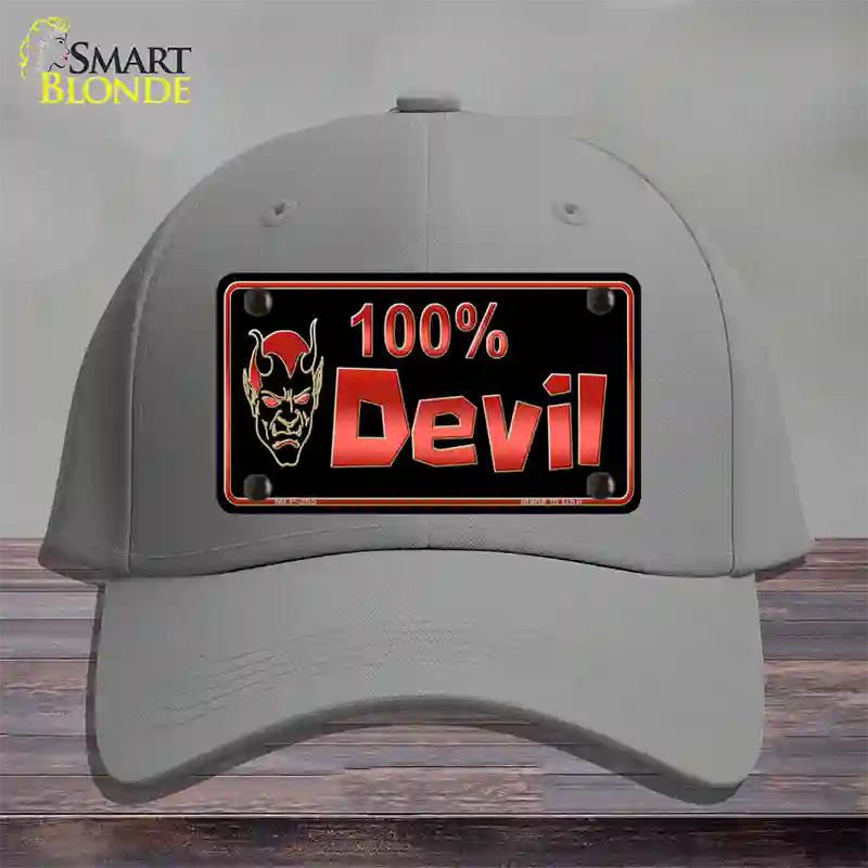 100% Devil Novelty License Plate Hat Cotton / Gray