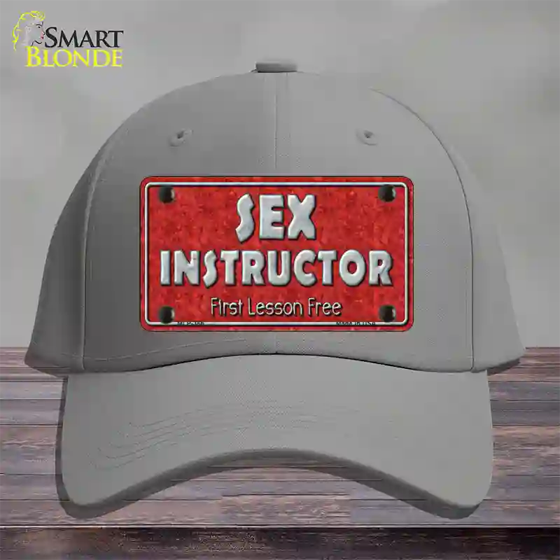 Sex Instructor Novelty License Plate Hat Cotton / Gray