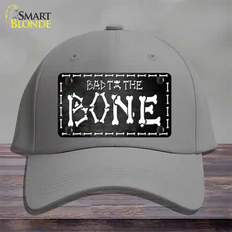 Bad To The Bone Skull Novelty License Plate Hat Cotton / Gray