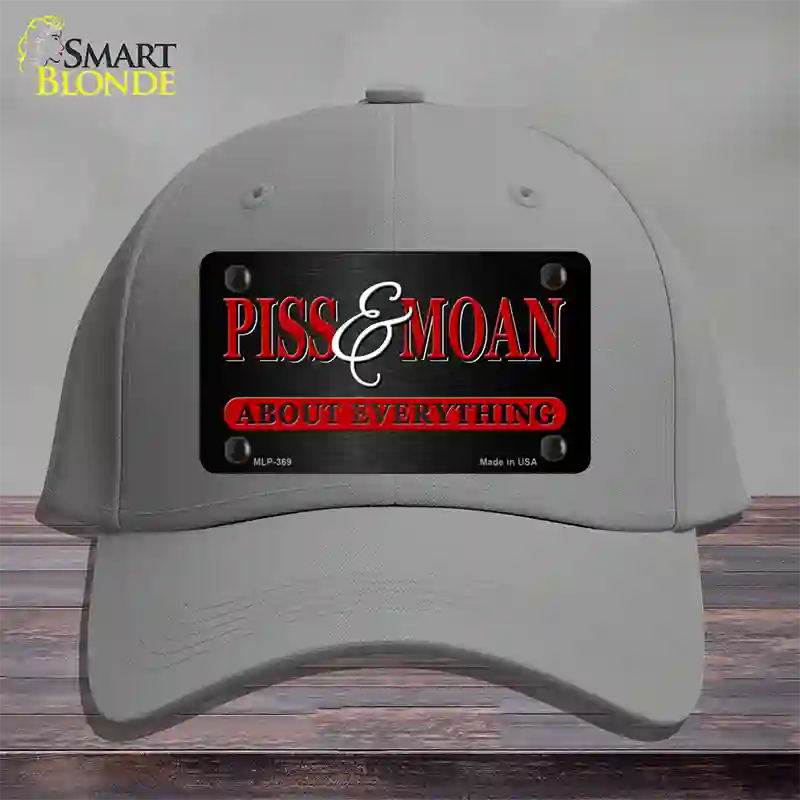 Piss & Moan Novelty License Plate Hat Cotton / Gray