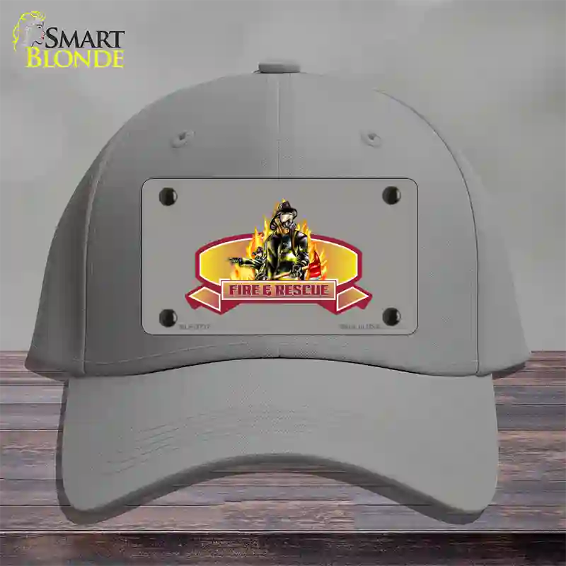 Fire Rescue Novelty License Plate Hat Cotton / Gray