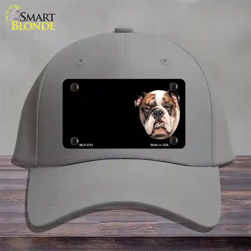 Bull Dog Offset Novelty License Plate Hat Cotton / Gray