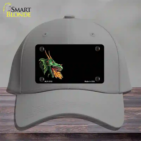 Dragon Offset Customizable Novelty License Plate Hat Cotton / Gray