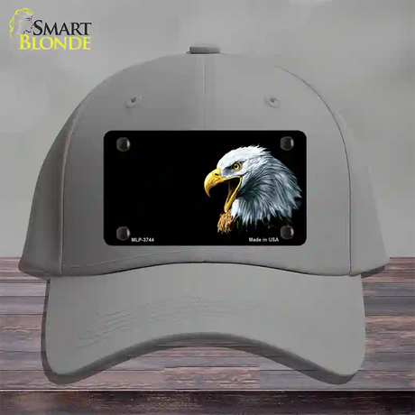 Bald Eagle Offset Novelty License Plate Hat Cotton / Gray