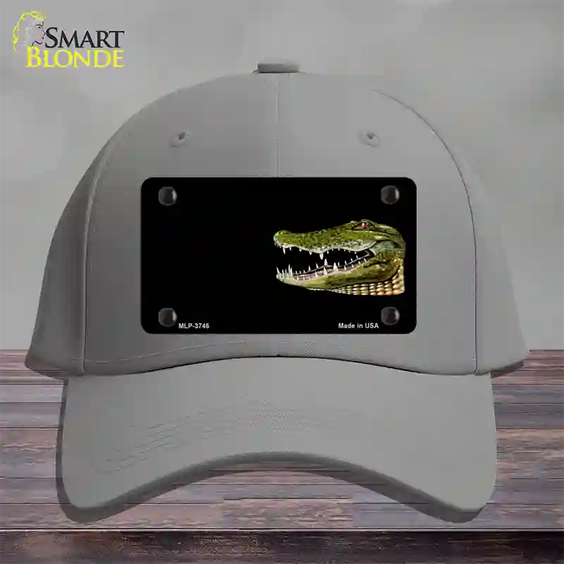 Gator Offset Novelty License Plate Hat Cotton / Gray