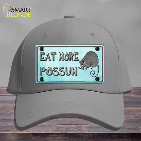 Eat More Possum Novelty License Plate Hat Cotton / Gray