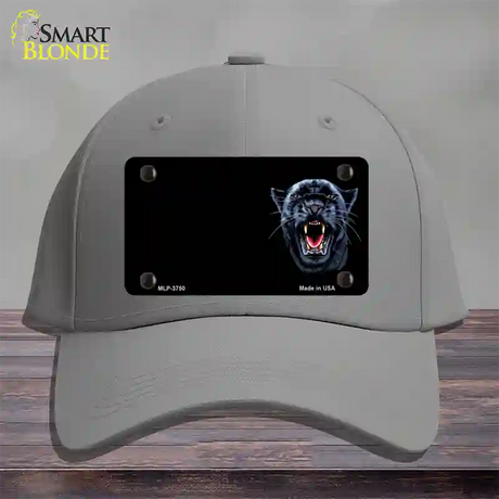 Panther Offset Novelty License Plate Hat Cotton / Gray