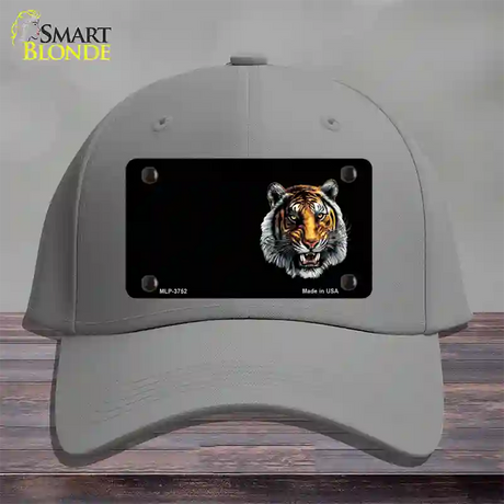 Tiger Offset Novelty License Plate Hat Cotton / Gray