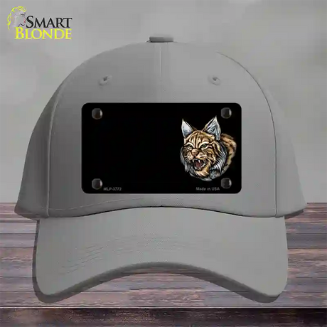 Bobcat Offset Novelty License Plate Hat Cotton / Gray