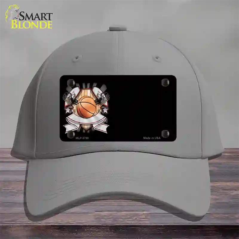 Basketball Banner Offset Novelty License Plate Hat Cotton / Gray