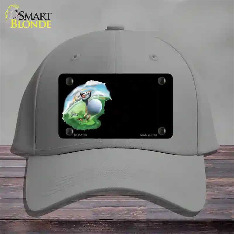 Golfer Golf ball Offset Novelty License Plate Hat Cotton / Gray