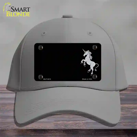 Unicorn Offset Black Novelty License Plate Hat Cotton / Gray