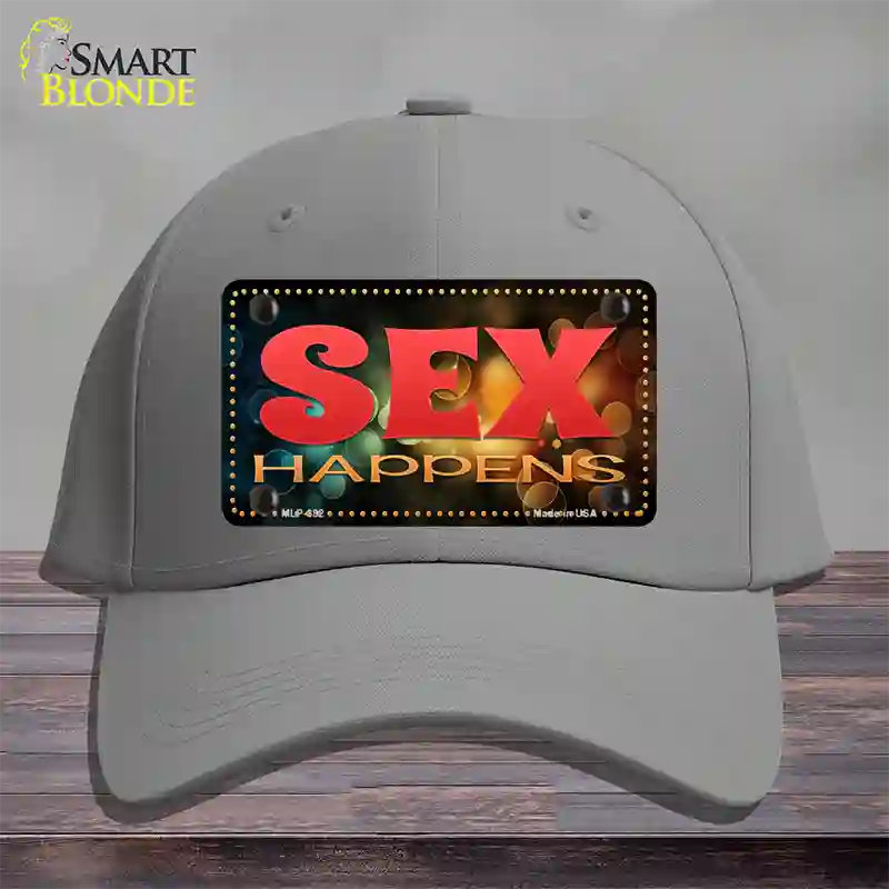 Sex Happens Novelty License Plate Hat Cotton / Gray