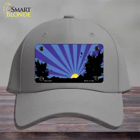 Southwest Purple Sunset Novelty License Plate Hat Cotton / Gray