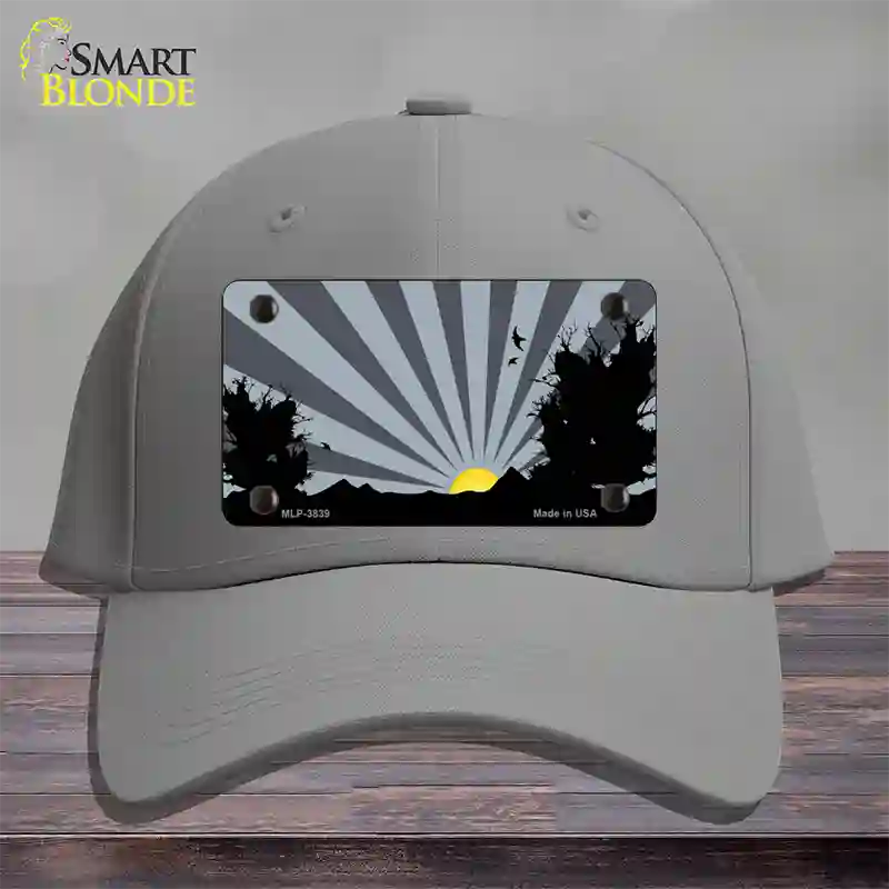 Southwest Gray Sunset Novelty License Plate Hat Cotton / Gray