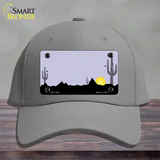 Southwest Cactus Sunrise Purple Novelty License Plate Hat Cotton / Gray