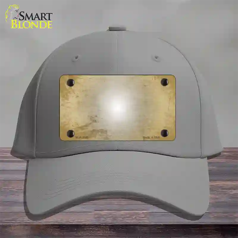 Gold White Fade Scratched Novelty License Plate Hat Cotton / Gray