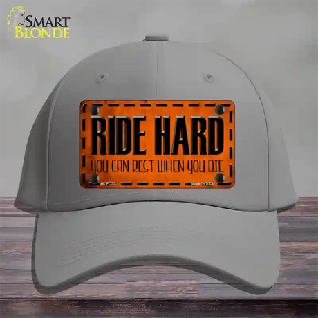 Ride Hard Novelty License Plate Hat Cotton / Gray