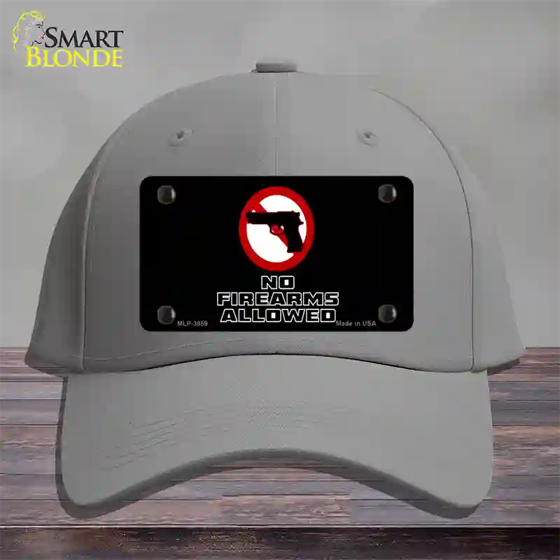 No Firearms Allowed Novelty License Plate Hat Cotton / Gray