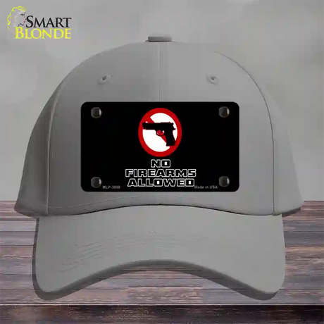 No Firearms Allowed Novelty License Plate Hat Cotton / Gray