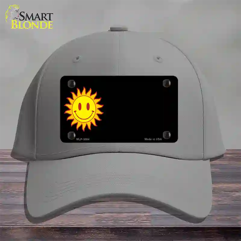 Sun Smiley Offset Novelty License Plate Hat Cotton / Gray