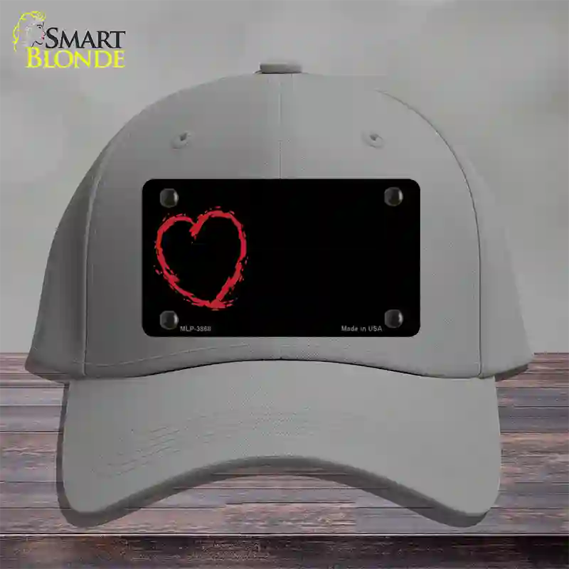 Heart Offset Novelty License Plate Hat Cotton / Gray