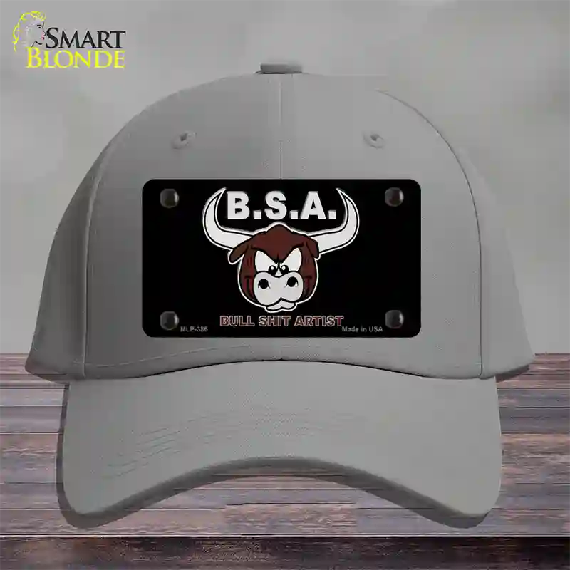 Bull Shit Artist Novelty License Plate Hat Cotton / Gray