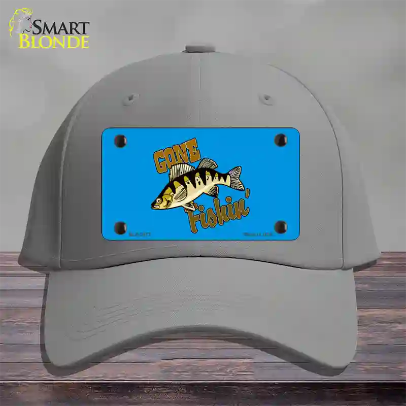 Gone Fishin Novelty License Plate Hat Cotton / Gray