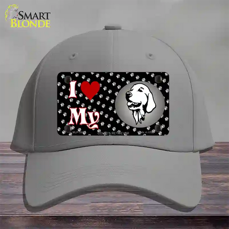 I Love My Golden Retriever Novelty License Plate Hat Cotton / Gray