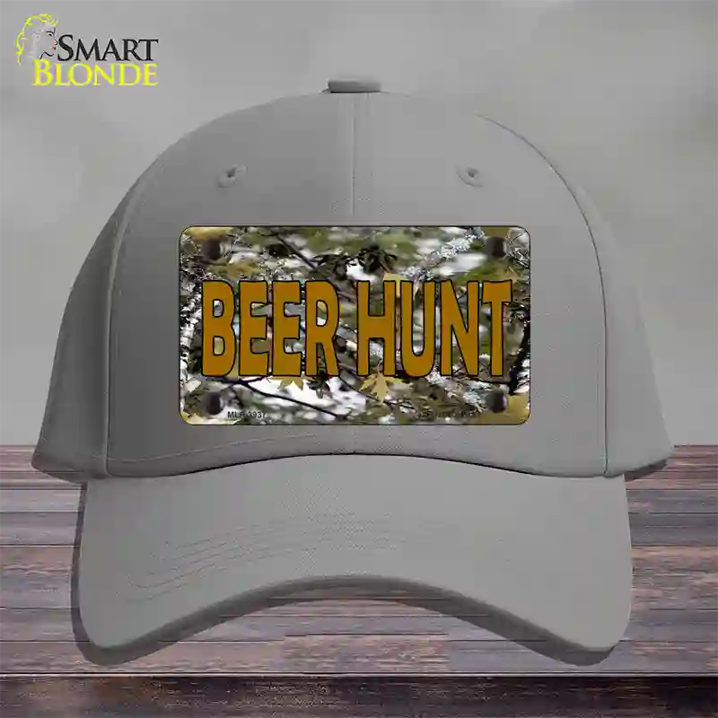 Beer Hunt Novelty License Plate Hat Cotton / Gray