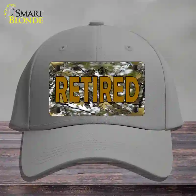 Retired Camouflage Novelty License Plate Hat Cotton / Gray