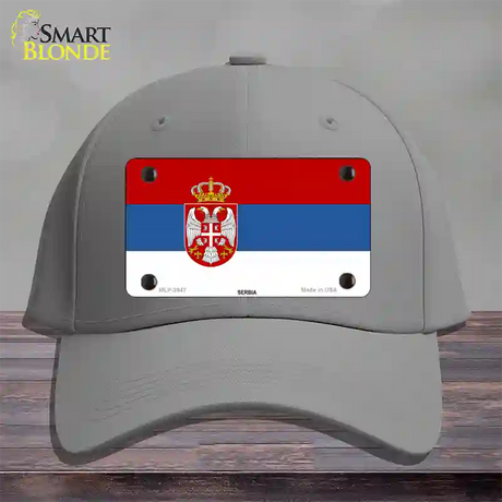 Serbia Eagle Flag Novelty License Plate Hat Cotton / Gray