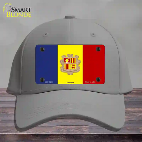 Andorra Flag Novelty License Plate Hat Cotton / Gray