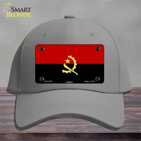 Angola Flag Novelty License Plate Hat Cotton / Gray