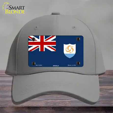 Anguilla Flag Novelty License Plate Hat Cotton / Gray