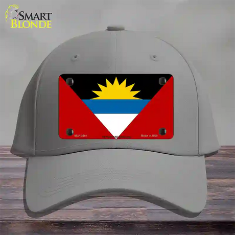 Antigua & Barbuda Flag Novelty License Plate Hat Cotton / Gray